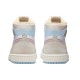 Кроссовки Nike Air Jordan 1 женские высокие светлые Pink Oxford Plum Fog DQ5092-651