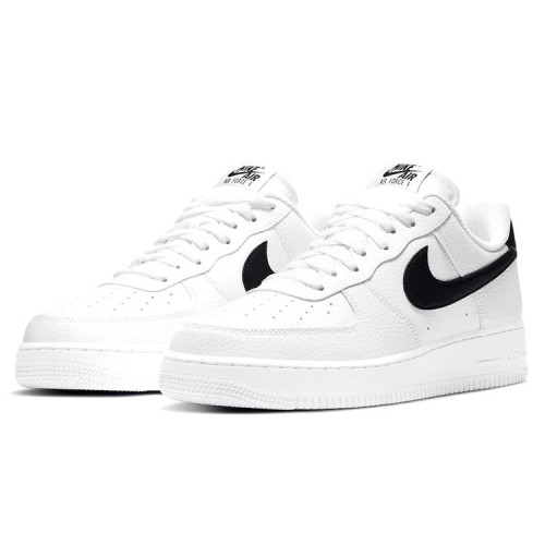 Кроссовки Nike Air Force 1 Low White and Black White Black Pebbled Leather черно-белые