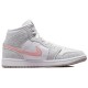 Кроссовки Nike Air Jordan 1 Womens Mid SE Light Iron Ore белые с серыми и розовыми вставками DN4045-001