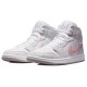 Кроссовки Nike Air Jordan 1 Womens Mid SE Light Iron Ore белые с серыми и розовыми вставками DN4045-001