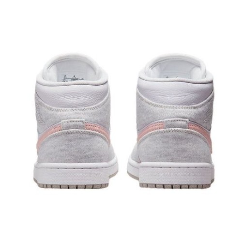 Кроссовки Nike Air Jordan 1 Womens Mid SE Light Iron Ore белые с серыми и розовыми вставками DN4045-001