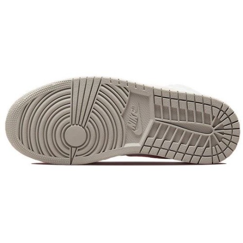 Кроссовки Nike Air Jordan 1 Womens Mid SE Light Iron Ore белые с серыми и розовыми вставками DN4045-001