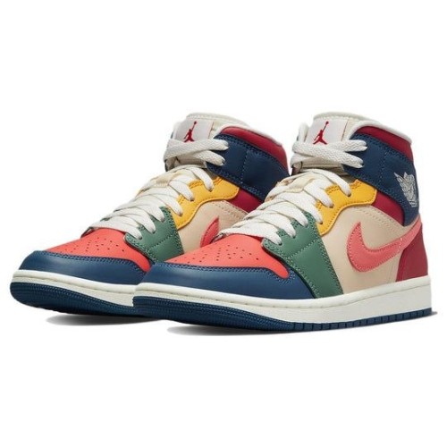 Кроссовки Nike Air Jordan 1 Mid женские разноцветные DN3738-400