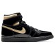 Кроссовки Nike Air Jordan 1 Retro High OG Black Metallic Gold черные лаковые высокие 555088-032