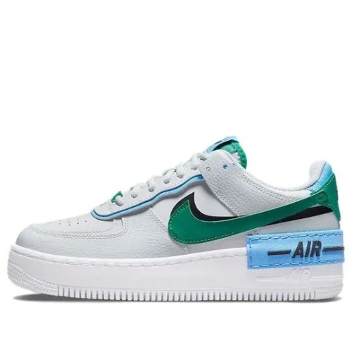 Кроссовки Nike Air Force 1 женские Shadow Photon Dust Malachite серые с зеленым низкие CI0919-004