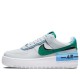 Кроссовки Nike Air Force 1 женские Shadow Photon Dust Malachite серые с зеленым низкие CI0919-004