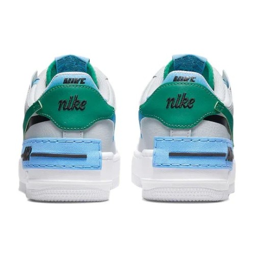 Кроссовки Nike Air Force 1 женские Shadow Photon Dust Malachite серые с зеленым низкие CI0919-004