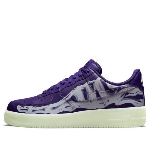 Кроссовки Nike Air Force 1 Low 07 QS Purple Skeleton Halloween фиолетовые низкие