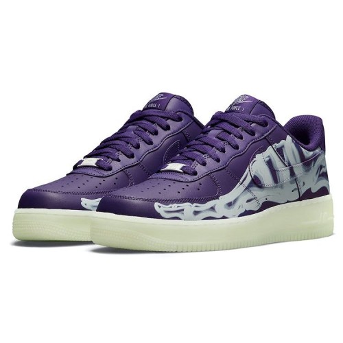Кроссовки Nike Air Force 1 Low 07 QS Purple Skeleton Halloween фиолетовые низкие