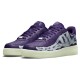 Кроссовки Nike Air Force 1 Low 07 QS Purple Skeleton Halloween фиолетовые низкие