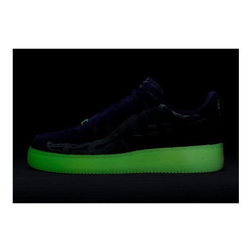 Кроссовки Nike Air Force 1 Low 07 QS Purple Skeleton Halloween фиолетовые низкие