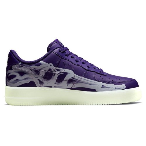 Кроссовки Nike Air Force 1 Low 07 QS Purple Skeleton Halloween фиолетовые низкие
