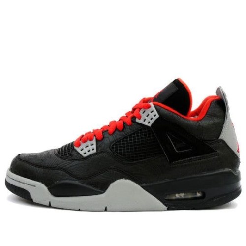 Кроссовки Nike Air Jordan 4 Retro Rare Air Laser черные с серыми вставками 312255-061