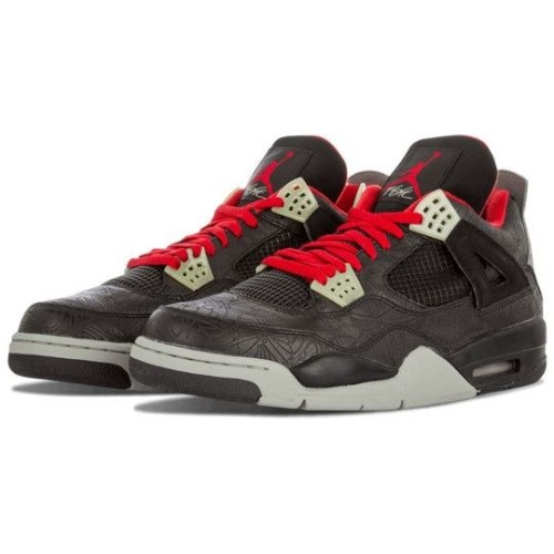 Кроссовки Nike Air Jordan 4 Retro Rare Air Laser черные с серыми вставками 312255-061