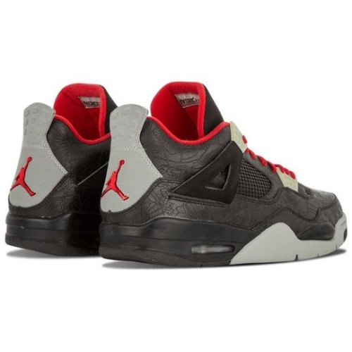 Кроссовки Nike Air Jordan 4 Retro Rare Air Laser черные с серыми вставками 312255-061