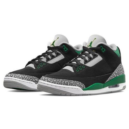 Кроссовки Nike Air Jordan 3 Retro Pine Green черно-зеленые низкие CT8532-030