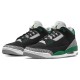 Кроссовки Nike Air Jordan 3 Retro Pine Green черно-зеленые низкие CT8532-030