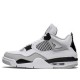 Кроссовки Nike Air Jordan 4 Retro бело-серые с черными вставками Military Black DH6927-111