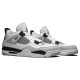 Кроссовки Nike Air Jordan 4 Retro бело-серые с черными вставками Military Black DH6927-111