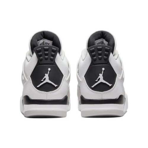 Кроссовки Nike Air Jordan 4 Retro бело-серые с черными вставками Military Black DH6927-111