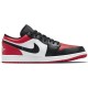 Кроссовки Nike Air Jordan 1 Low Bred Toe низкие черно-белые с красными вставками 553558-612