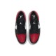 Кроссовки Nike Air Jordan 1 Low Bred Toe низкие черно-белые с красными вставками 553558-612