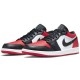 Кроссовки Nike Air Jordan 1 Low Bred Toe низкие черно-белые с красными вставками 553558-612