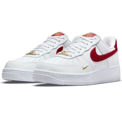 Кроссовки Nike Womens Air Force 1 07 ESS White Red Gold