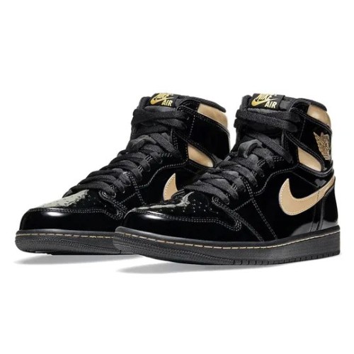 Баскетбольные кроссовки Air Jordan 1 Retro High OG Black Metallic Gold