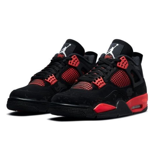 Черные кроссовки Nike Air Jordan 4 Retro Red Thunder