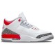 Кроссовки Nike Air Jordan 3 Retro Fire Red белые низкие с красными вставками DN3707-160