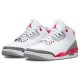 Кроссовки Nike Air Jordan 3 Retro Fire Red белые низкие с красными вставками DN3707-160
