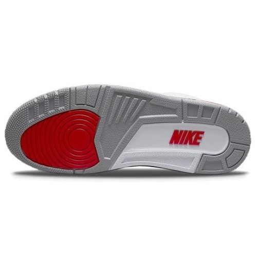 Кроссовки Nike Air Jordan 3 Retro Fire Red белые низкие с красными вставками DN3707-160