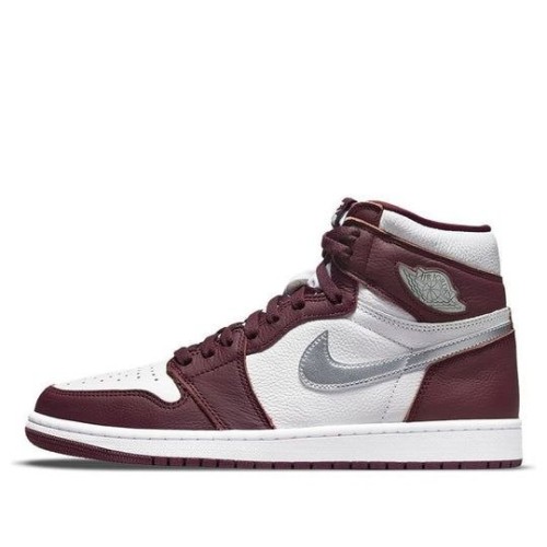 Кроссовки Nike Air Jordan 1 Retro высокие бордовые с белым OG Bordeaux 555088-611