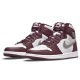 Кроссовки Nike Air Jordan 1 Retro высокие бордовые с белым OG Bordeaux 555088-611