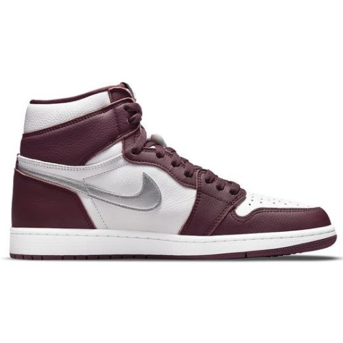 Кроссовки Nike Air Jordan 1 Retro высокие бордовые с белым OG Bordeaux 555088-611