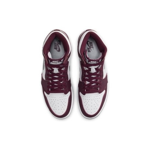 Кроссовки Nike Air Jordan 1 Retro высокие бордовые с белым OG Bordeaux 555088-611