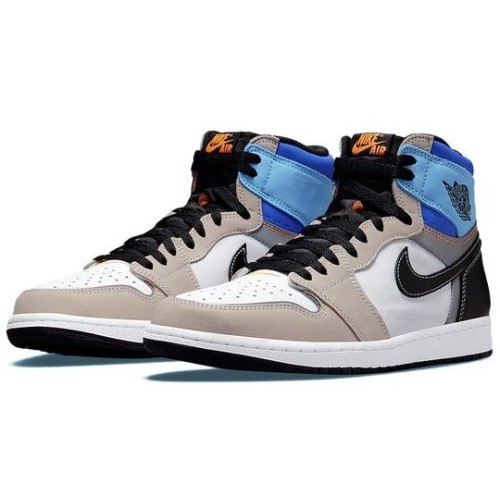 Nike Air Jordan 1 Retro высокие бежевые с цветными вставками OG Prototype DC6515-100