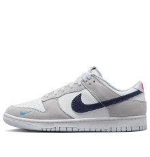 Кроссовки Nike Dunk White Grey Navy Aqua бело-серые
