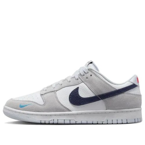 Кроссовки Nike Dunk White Grey Navy Aqua бело-серые