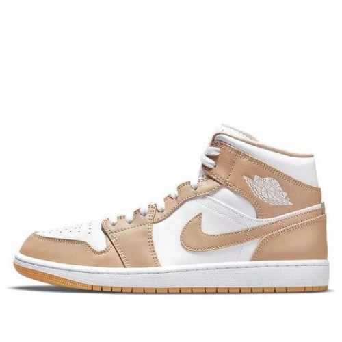 Nike Air Jordan 1 Mid светло-коричневые с белыми вставками Tan Gum 554724-271