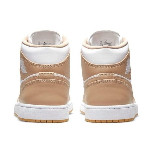 Nike Air Jordan 1 Mid светло-коричневые с белыми вставками Tan Gum 554724-271