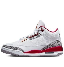 Кроссовки Nike Air Jordan 3 Retro белые с цветными вставками Cardinal Red CT8532-126