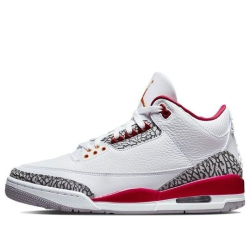 Кроссовки Nike Air Jordan 3 Retro белые с цветными вставками Cardinal Red CT8532-126