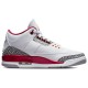 Кроссовки Nike Air Jordan 3 Retro белые с цветными вставками Cardinal Red CT8532-126