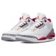 Кроссовки Nike Air Jordan 3 Retro белые с цветными вставками Cardinal Red CT8532-126