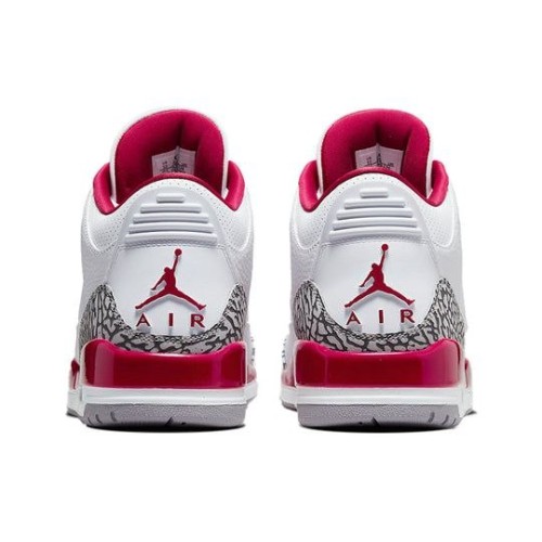 Кроссовки Nike Air Jordan 3 Retro белые с цветными вставками Cardinal Red CT8532-126