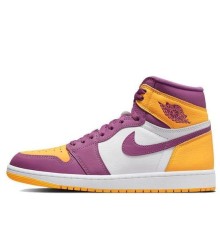 Кроссовки Nike Air Jordan 1 Retro High OG Brotherhood розовые с желтым 555088-706