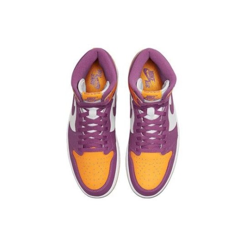 Кроссовки Nike Air Jordan 1 Retro High OG Brotherhood розовые с желтым 555088-706