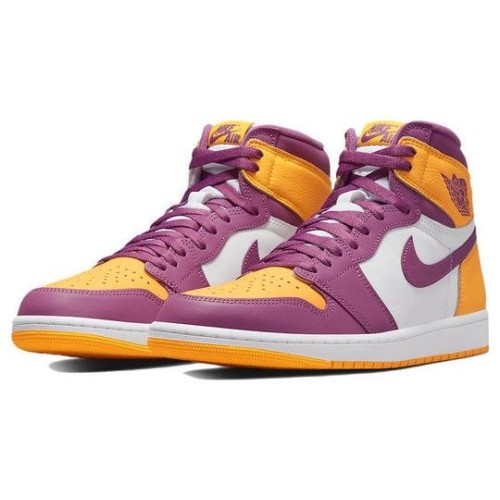 Кроссовки Nike Air Jordan 1 Retro High OG Brotherhood розовые с желтым 555088-706